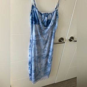 Midi blue tie die dress